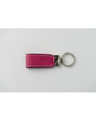Porte cle en cuir Avy rose - 7.5x3cm