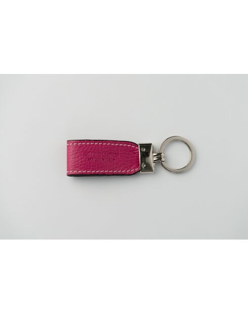 Porte cle en cuir Avy rose - 7.5x3cm
