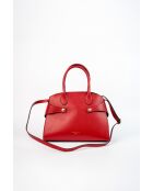 Luzd dunkelrote Schultertasche aus Leder - 31X24X16cm