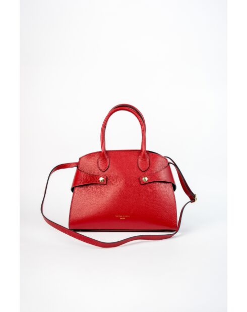 Luzd dunkelrote Schultertasche aus Leder - 31X24X16cm