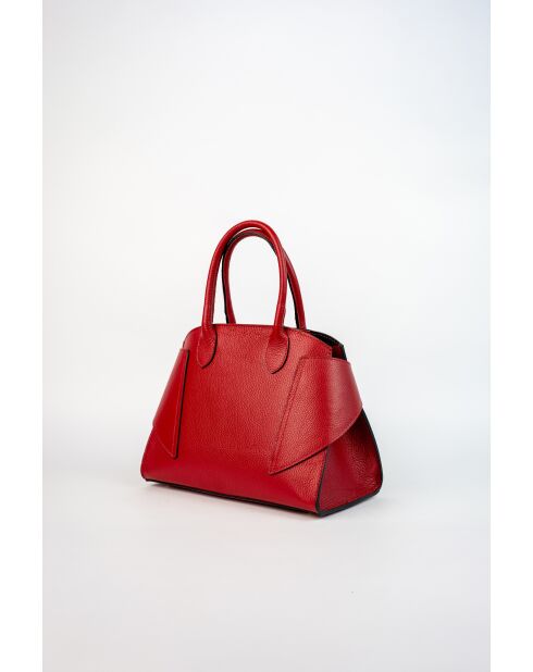 Luzd dunkelrote Schultertasche aus Leder - 31X24X16cm
