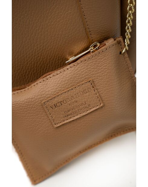 Elora Schultertasche aus leichtem Kamelleder - 22x18x13,5 cm