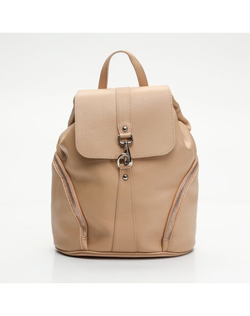 Lauren beiger Lederrucksack - 26,5 x 13 x 32 cm