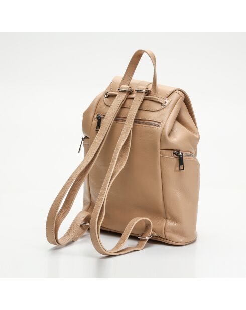 Lauren beiger Lederrucksack - 26,5 x 13 x 32 cm