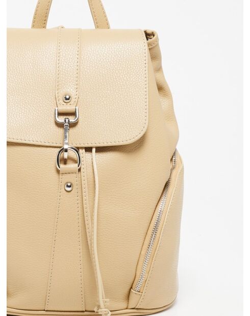 Lauren beiger Lederrucksack - 26,5 x 13 x 32 cm