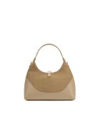 Bolso de hombro Dahlia de piel beige - 24x16x12cm