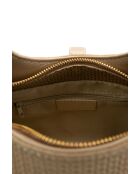 Bolso de hombro Dahlia de piel beige - 24x16x12cm