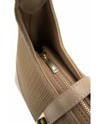 Bolso de hombro Dahlia de piel beige - 24x16x12cm