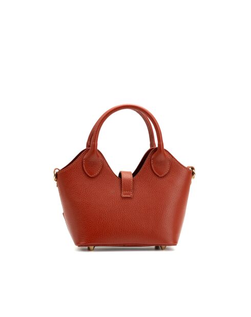 Noho terracotta leren schoudertas - 25x12x11cm
