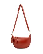 Bolso de hombro Dali de piel terracota - 28x16x6 cm