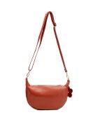 Bolso de hombro Dali de piel terracota - 28x16x6 cm