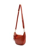 Bolso de hombro Dali de piel terracota - 28x16x6 cm