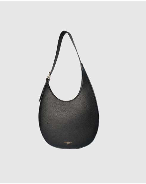 Bandolera Aiko de piel negra - 30x40x8cm