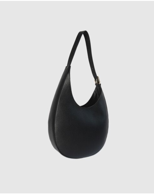 Bandolera Aiko de piel negra - 30x40x8cm