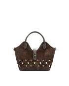 Bandolera Freya de piel moca - 43x28x16cm