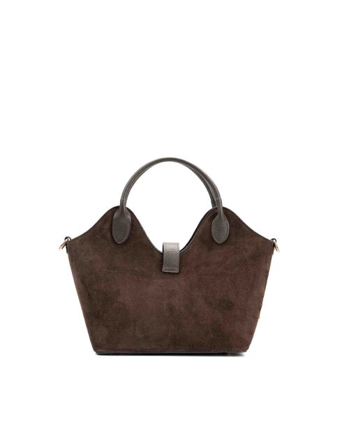Bandolera Freya de piel moca - 43x28x16cm