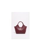 Bolso de mano de piel Soho burdeos - 28x43x16cm