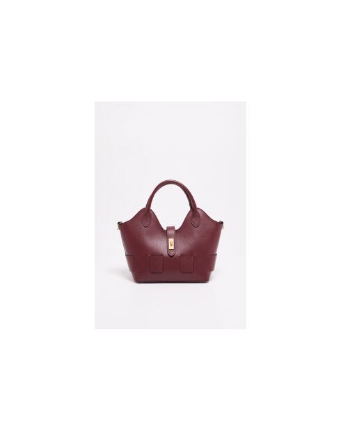 Bolso de mano de piel Soho burdeos - 28x43x16cm