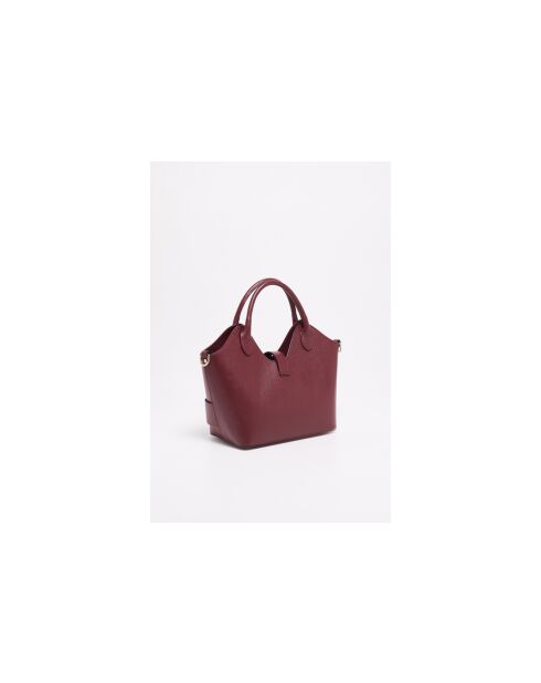 Bolso de mano de piel Soho burdeos - 28x43x16cm