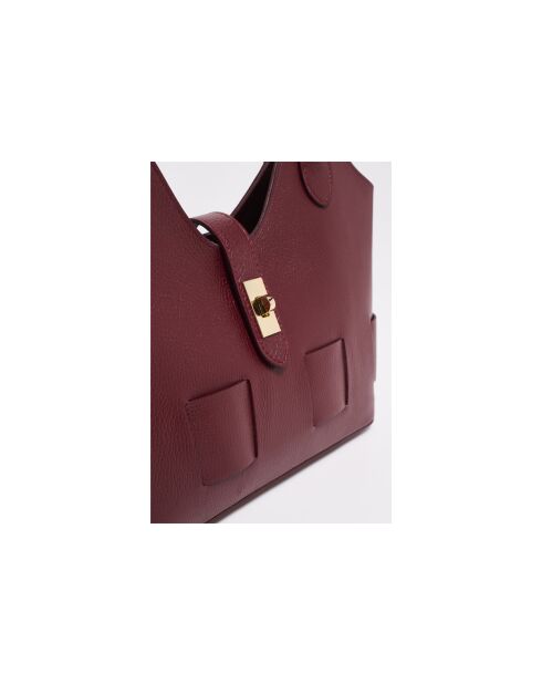 Bolso de mano de piel Soho burdeos - 28x43x16cm
