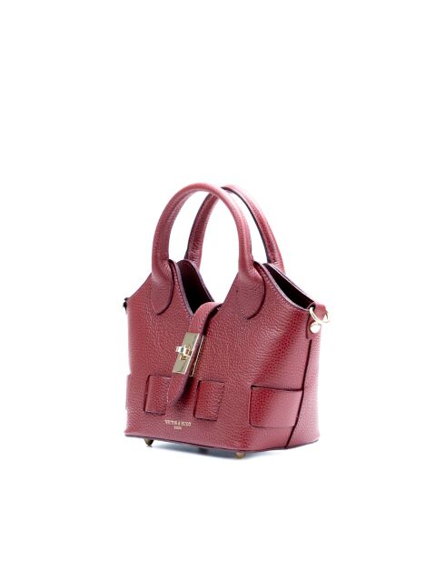 Noho bordeauxrode leren schoudertas - 25x12x11cm