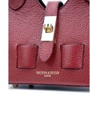 Noho bordeauxrode leren schoudertas - 25x12x11cm