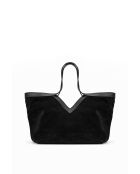 Sac porte épaule en cuir Siri noir - 50x29x14.5cm