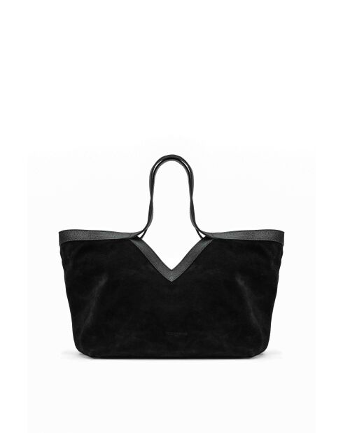 Sac porte épaule en cuir Siri noir - 50x29x14.5cm