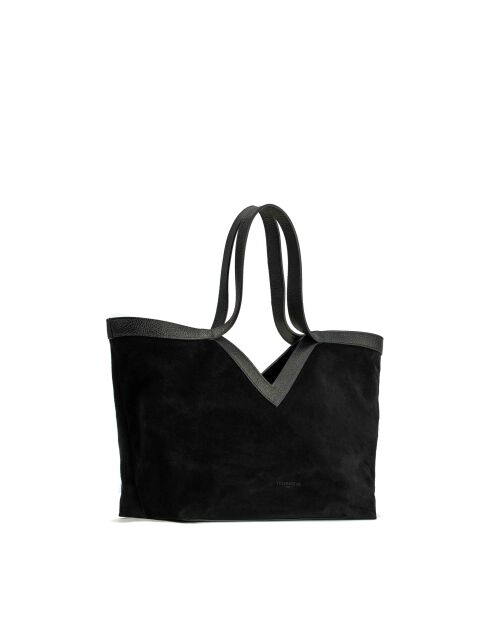 Sac porte épaule en cuir Siri noir - 50x29x14.5cm