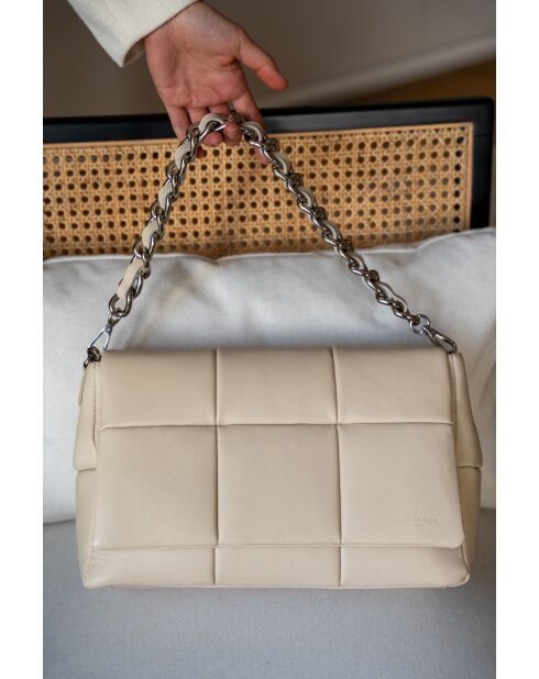 Alba Lederhandtasche cremefarben - 25x20x15cm
