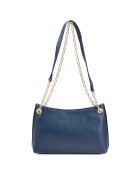 Borsa a tracolla Mia in pelle blu - 28x17x8cm