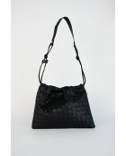 Eloa Schultertasche aus schwarzem Leder - 23x13x8cm