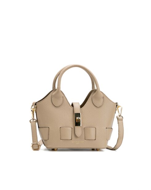 Bolso de hombro Noho de piel beige - 25x12x11cm