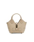 Bolso de hombro Noho de piel beige - 25x12x11cm