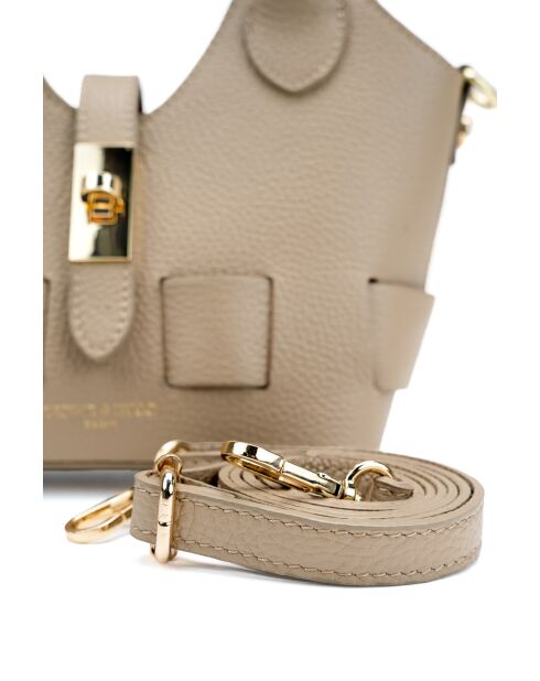 Bolso de hombro Noho de piel beige - 25x12x11cm