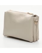Schultertasche Perla aus Leder in Beige - 21,5x15x5 cm