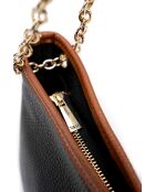 Schultertasche Ava aus Leder in Schwarz/Camel - 28x17x8cm