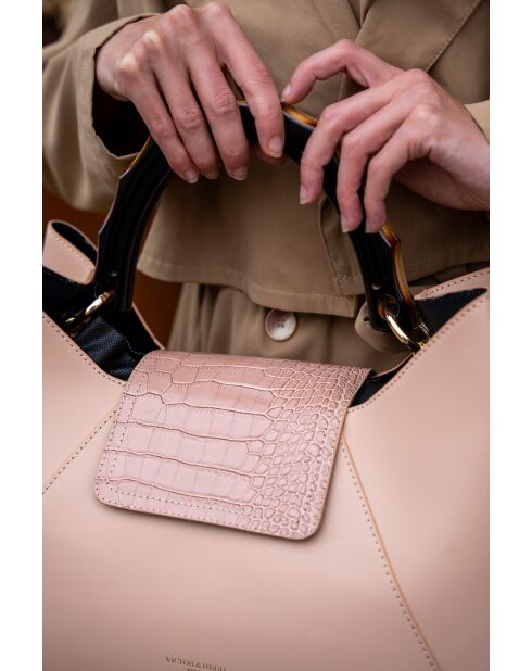Ana nude leren handtas - 35x27x13,5cm