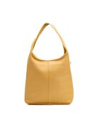 Sac porte épaule en cuir Vicky jaune - 40x32x15cm