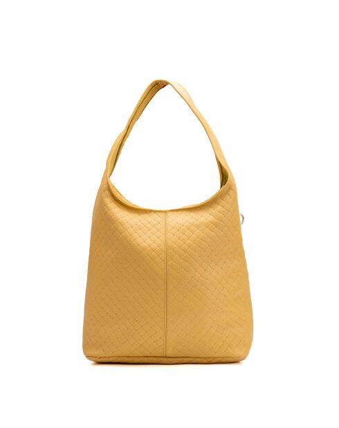 Gelbe Vicky Schultertasche aus Leder - 40x32x15cm