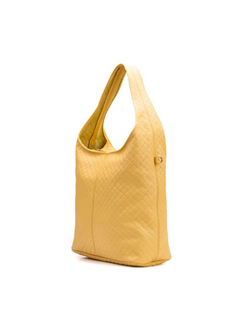 Gelbe Vicky Schultertasche aus Leder - 40x32x15cm