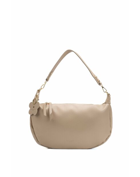 Borsa a tracolla Kim in pelle beige - 39X24X8cm
