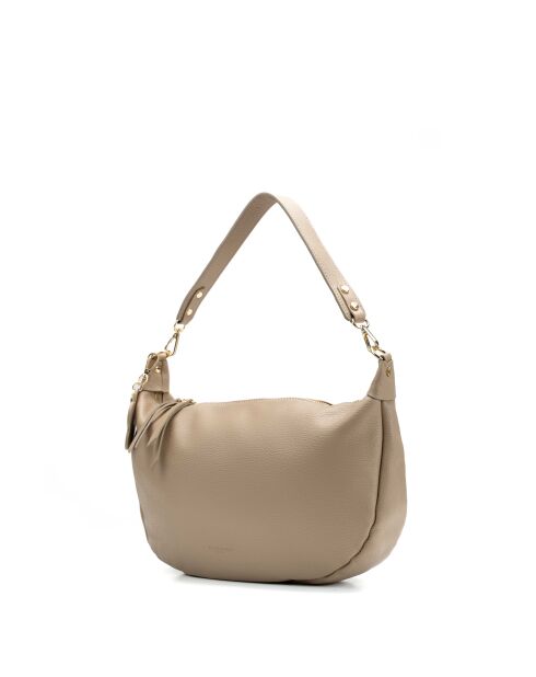 Borsa a tracolla Kim in pelle beige - 39X24X8cm