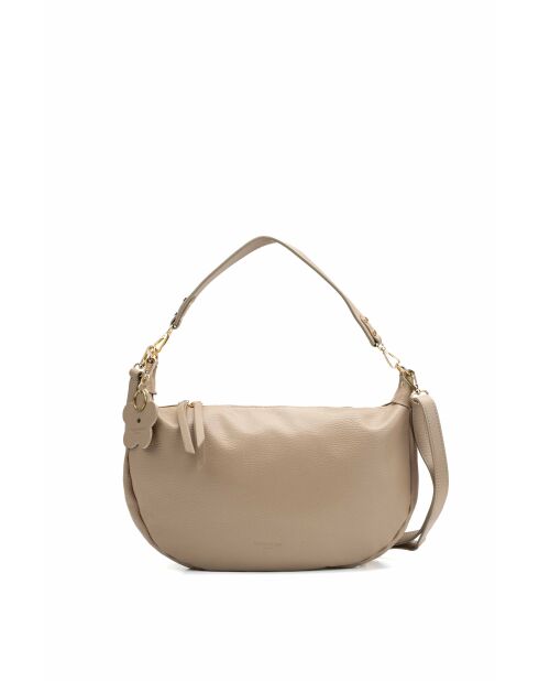 Borsa a tracolla Kim in pelle beige - 39X24X8cm