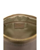 Borsa a tracolla Kim in pelle beige - 39X24X8cm