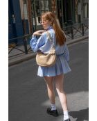 Borsa a tracolla Kim in pelle beige - 39X24X8cm