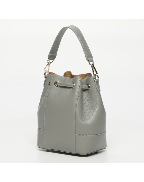 Mini Livy Siegeltasche aus grauem Leder - 18x21,5x11cm