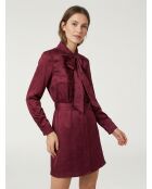 Robe courte jacquard bordeaux