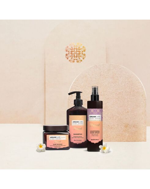 Paquete para después del sol con champú, mascarilla y spray reparador Monoi - 400+500+250 ml
