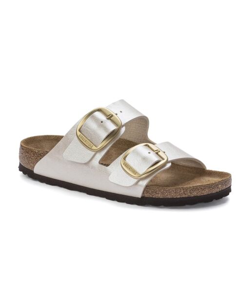 Mules en cuir Arizona Big Buckle blanc nacré